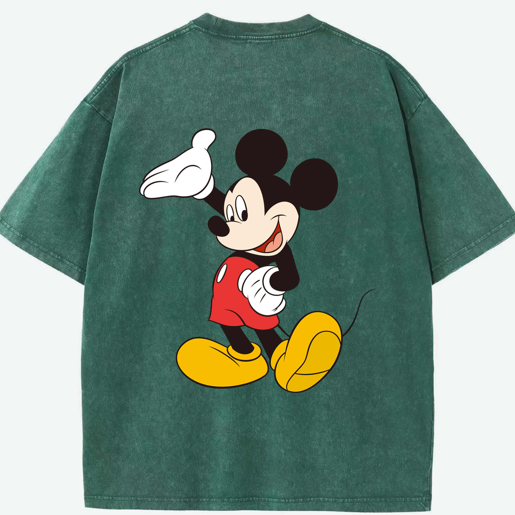 （画像用） ミッキーマウス Mickey Mouse 綿100% ヴィンテージ風 半袖Tシャツ（背面プリント）